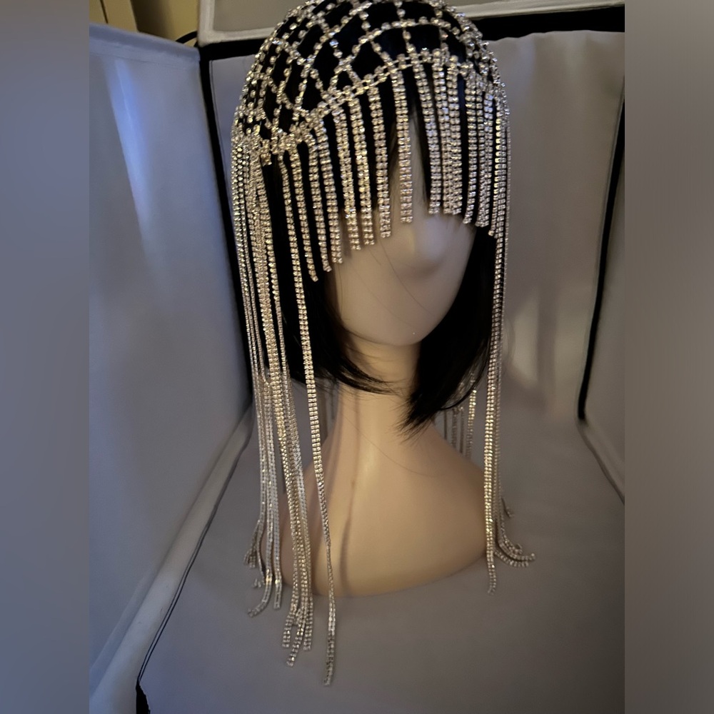 Long rhinestone headdress